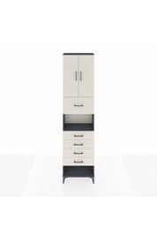 Arges Dolap 3 Raflı 5 Çekmeceli 2 Kapaklı 60x30x243 Antrasit-Aytaşı