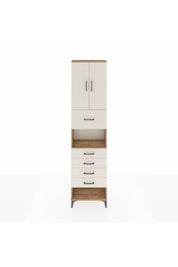 Arges Dolap 3 Raflı 5 Çekmeceli 2 Kapaklı 60x30x243 Çam-Aytaşı