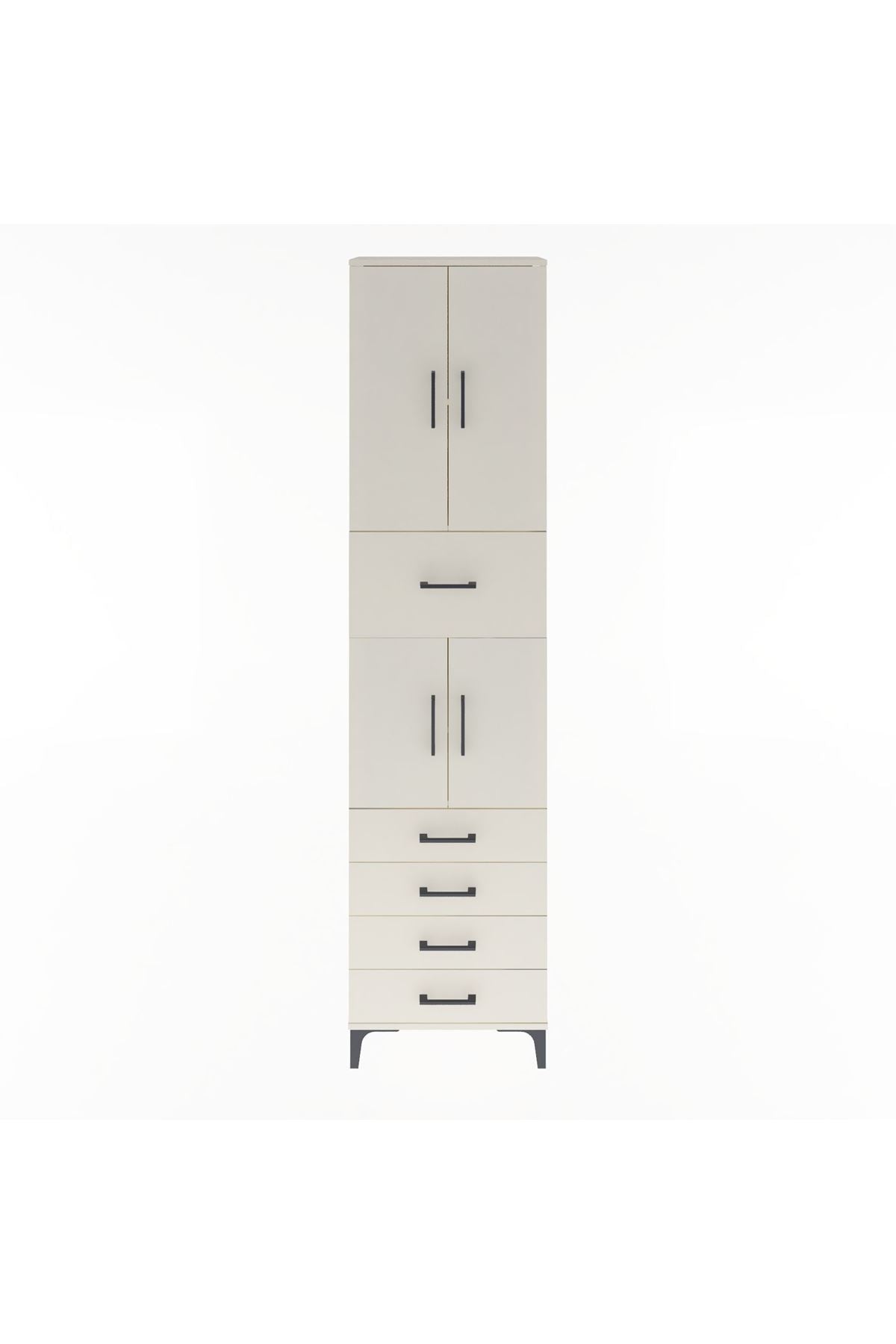 Arges Dolap 4 Raflı 5 Çekmeceli 4 Kapaklı 60x30x243 Aytaşı-Aytaşı