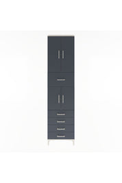 Arges Dolap 4 Raflı 5 Çekmeceli 4 Kapaklı 60x30x243 Aytaşı-Antrasit