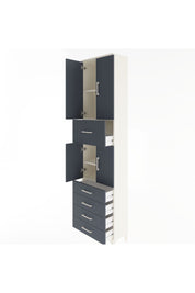 Arges Dolap 4 Raflı 5 Çekmeceli 4 Kapaklı 60x30x243 Aytaşı-Antrasit