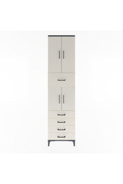 Arges Dolap 4 Raflı 5 Çekmeceli 4 Kapaklı 60x30x243 Antrasit-Aytaşı