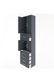 Arges Dolap 4 Raflı 5 Çekmeceli 4 Kapaklı 60x30x243 Antrasit-Antrasit