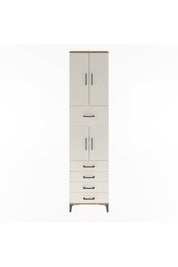 Arges Dolap 4 Raflı 5 Çekmeceli 4 Kapaklı 60x30x243 Çam-Aytaşı