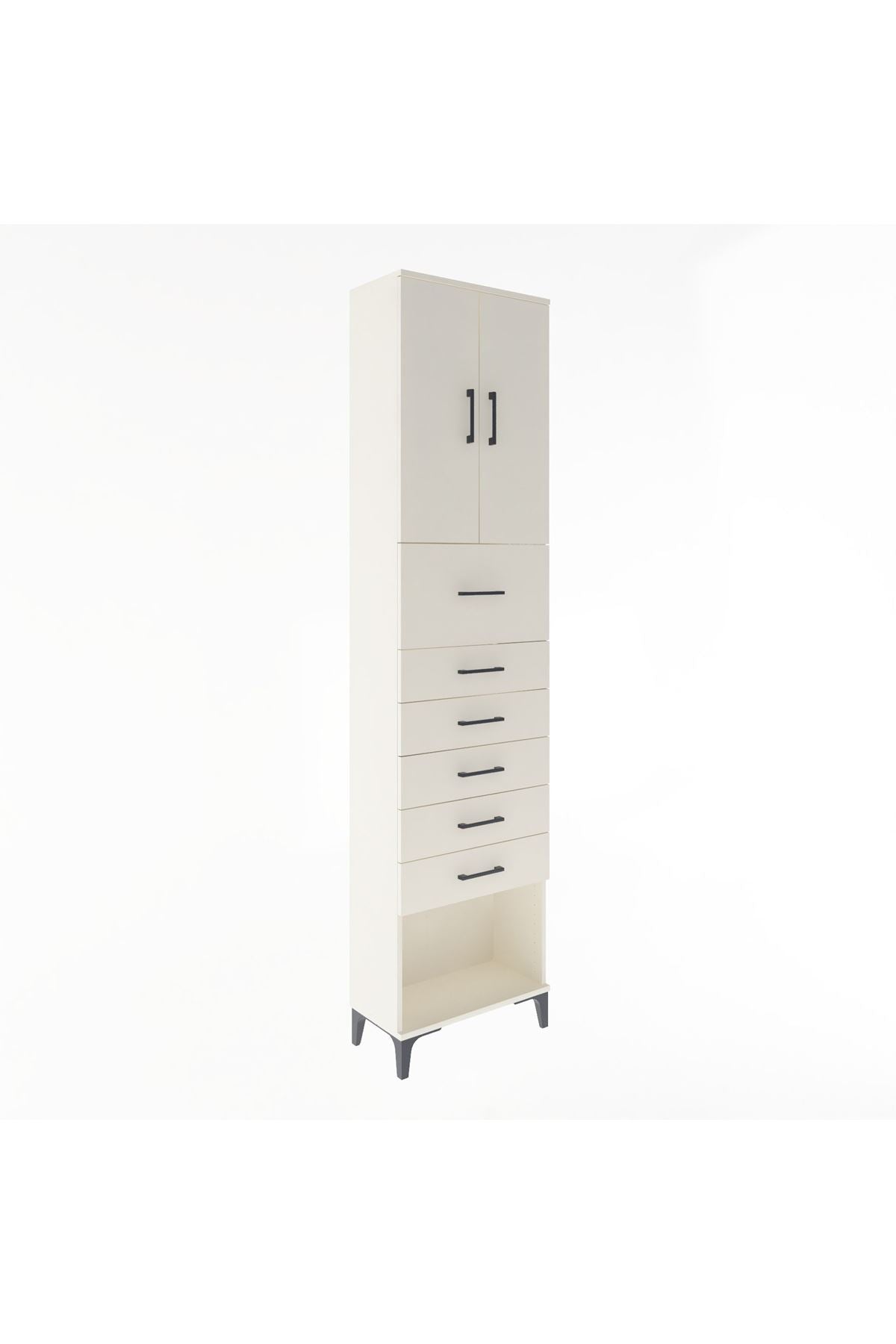 Arges Dolap 2 Raflı 6 Çekmeceli 2 Kapaklı 60x30x243 Aytaşı-Aytaşı