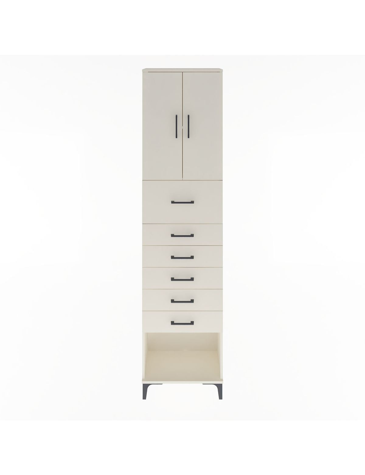 Arges Dolap 2 Raflı 6 Çekmeceli 2 Kapaklı 60x30x243 Aytaşı-Aytaşı