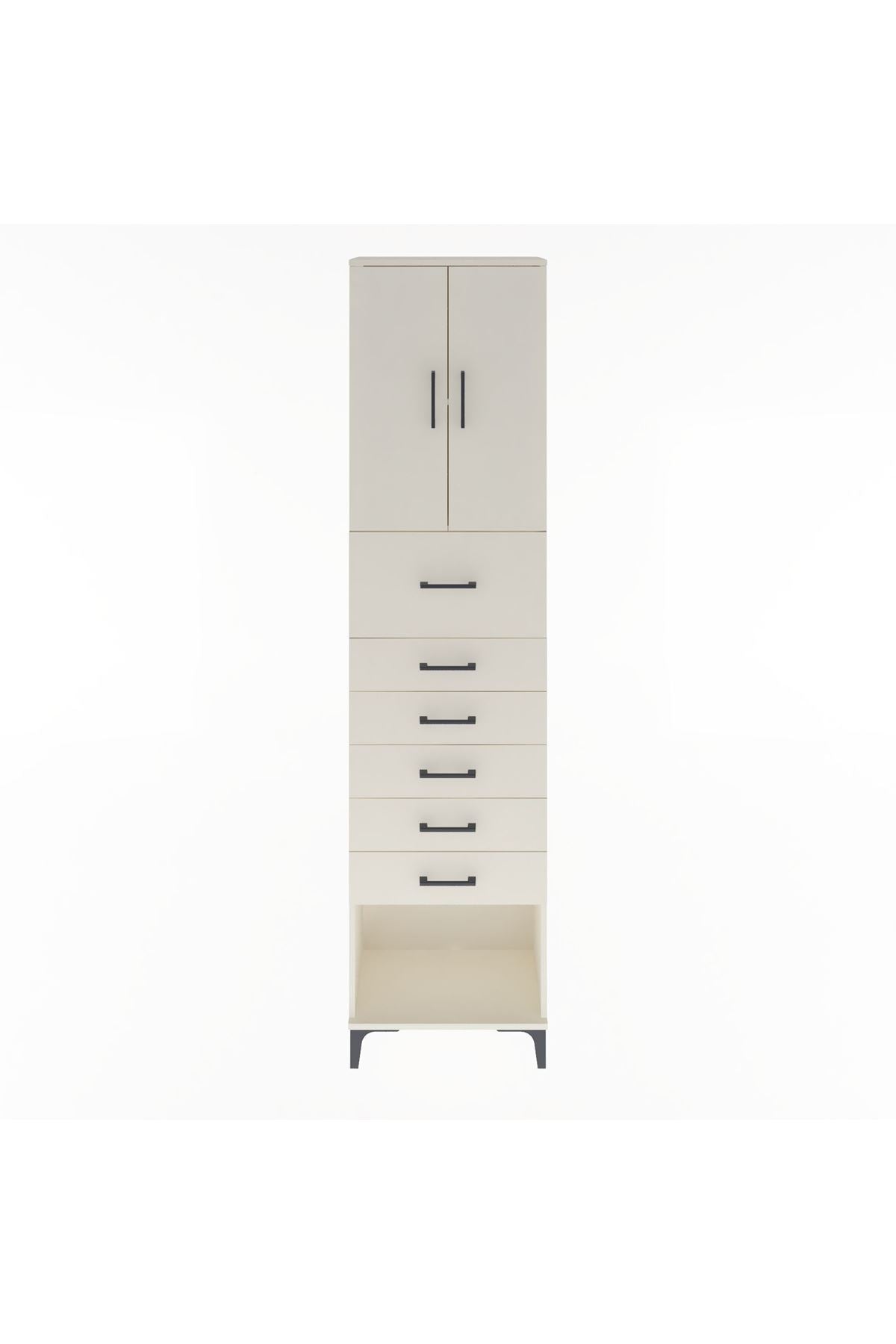 Arges Dolap 2 Raflı 6 Çekmeceli 2 Kapaklı 60x30x243 Aytaşı-Aytaşı