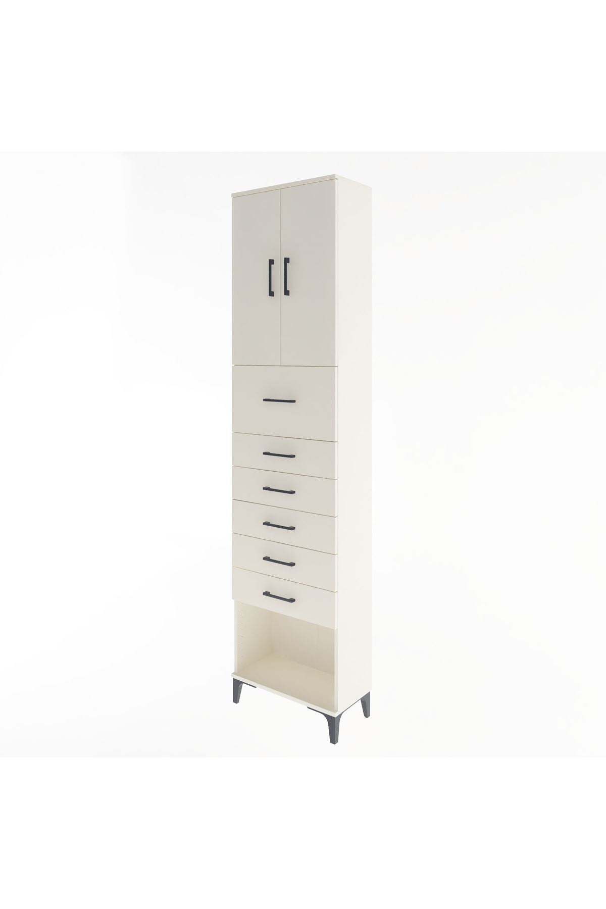 Arges Dolap 2 Raflı 6 Çekmeceli 2 Kapaklı 60x30x243 Aytaşı-Aytaşı