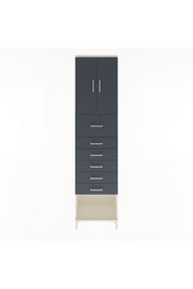 Arges Dolap 2 Raflı 6 Çekmeceli 2 Kapaklı 60x30x243 Aytaşı-Antrasit