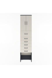 Arges Dolap 2 Raflı 6 Çekmeceli 2 Kapaklı 60x30x243 Antrasit-Aytaşı