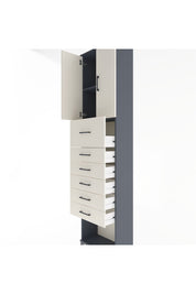 Arges Dolap 2 Raflı 6 Çekmeceli 2 Kapaklı 60x30x243 Antrasit-Aytaşı