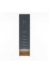 Arges Dolap 2 Raflı 6 Çekmeceli 2 Kapaklı 60x30x243
