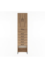 Arges Dolap 2 Raflı 6 Çekmeceli 2 Kapaklı 60x30x243 Çam-Çam