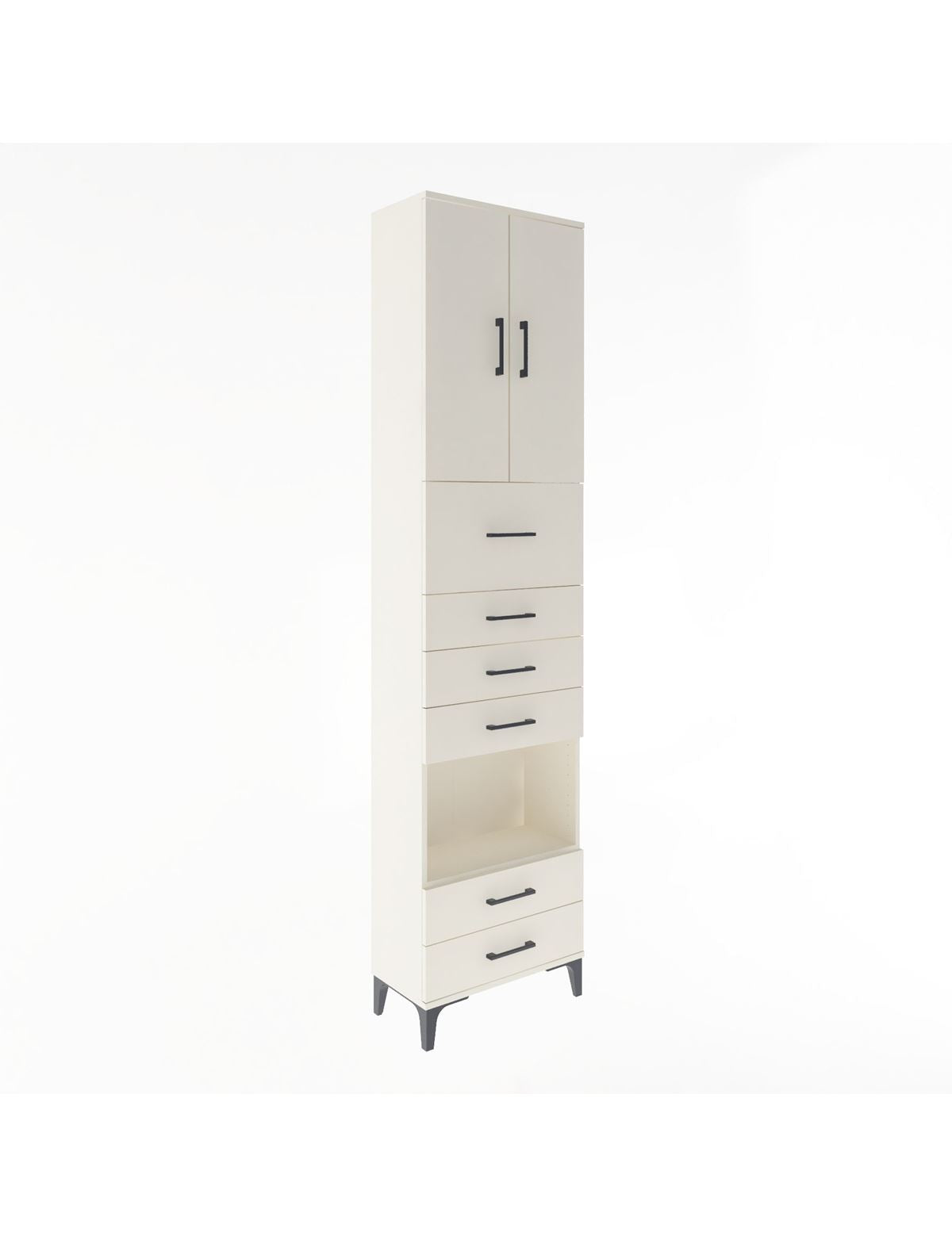 Arges Dolap 3 Raflı 6 Çekmeceli 2 Kapaklı 60x30x243 Aytaşı-Aytaşı