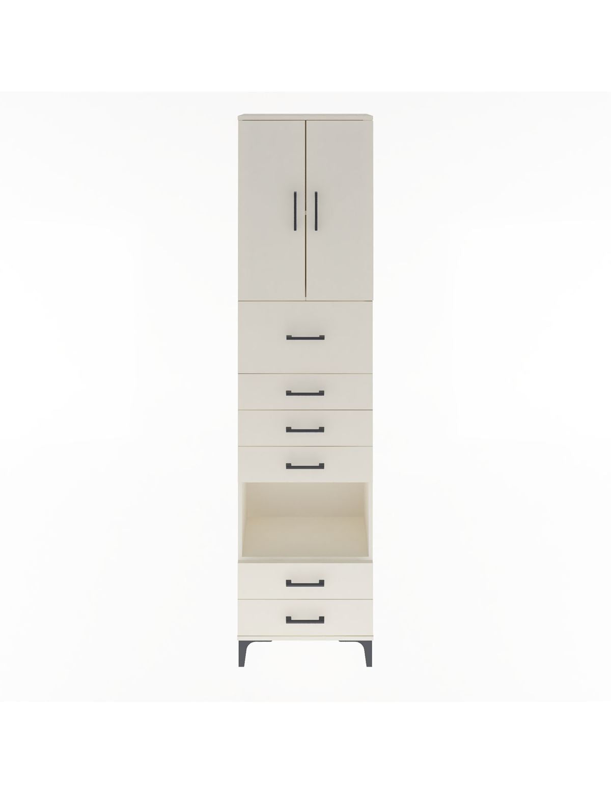 Arges Dolap 3 Raflı 6 Çekmeceli 2 Kapaklı 60x30x243 Aytaşı-Aytaşı