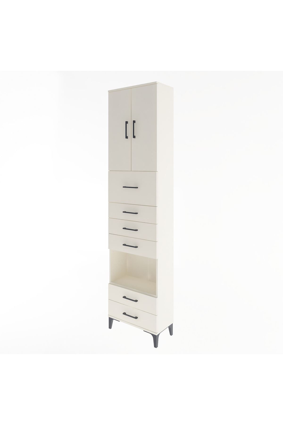 Arges Dolap 3 Raflı 6 Çekmeceli 2 Kapaklı 60x30x243 Aytaşı-Aytaşı