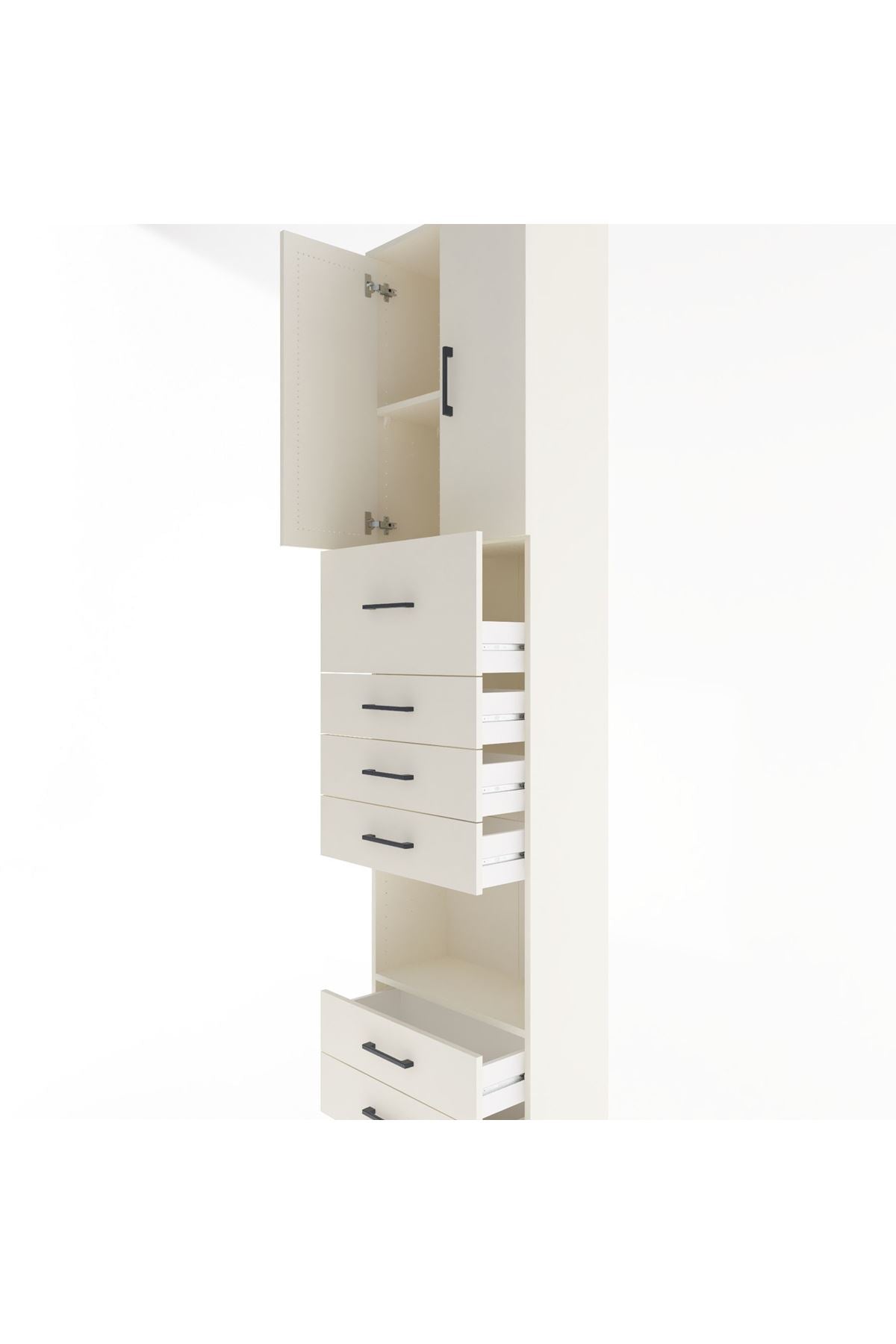 Arges Dolap 3 Raflı 6 Çekmeceli 2 Kapaklı 60x30x243 Aytaşı-Aytaşı