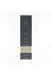 Arges Dolap 3 Raflı 6 Çekmeceli 2 Kapaklı 60x30x243 Aytaşı-Antrasit