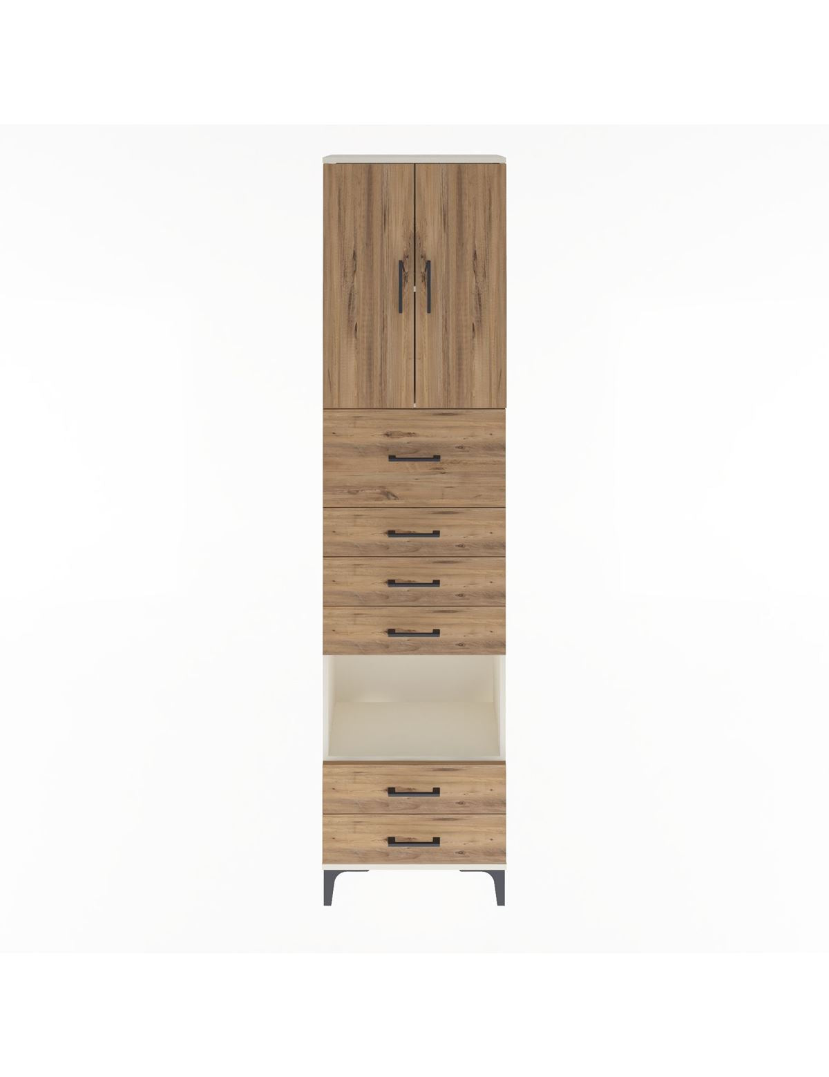 Arges Dolap 3 Raflı 6 Çekmeceli 2 Kapaklı 60x30x243 Aytaşı-Çam