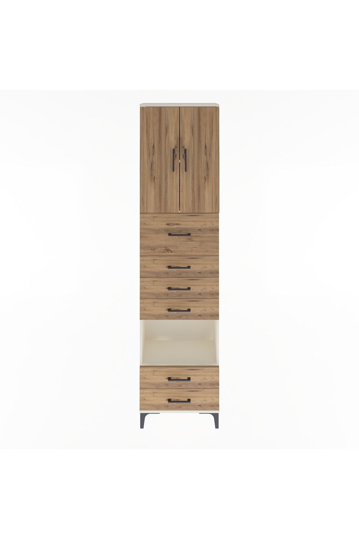 Arges Dolap 3 Raflı 6 Çekmeceli 2 Kapaklı 60x30x243 Aytaşı-Çam