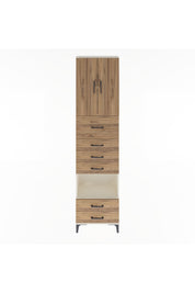 Arges Dolap 3 Raflı 6 Çekmeceli 2 Kapaklı 60x30x243 Aytaşı-Çam