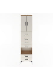 Arges Dolap 3 Raflı 6 Çekmeceli 2 Kapaklı 60x30x243 Çam-Aytaşı