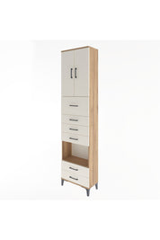 Arges Dolap 3 Raflı 6 Çekmeceli 2 Kapaklı 60x30x243 Çam-Aytaşı