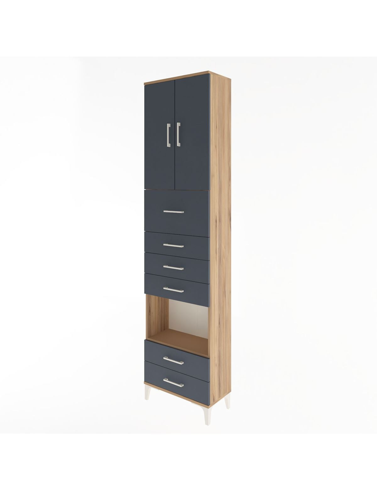 Arges Dolap 3 Raflı 6 Çekmeceli 2 Kapaklı 60x30x243 - S32M046V8A