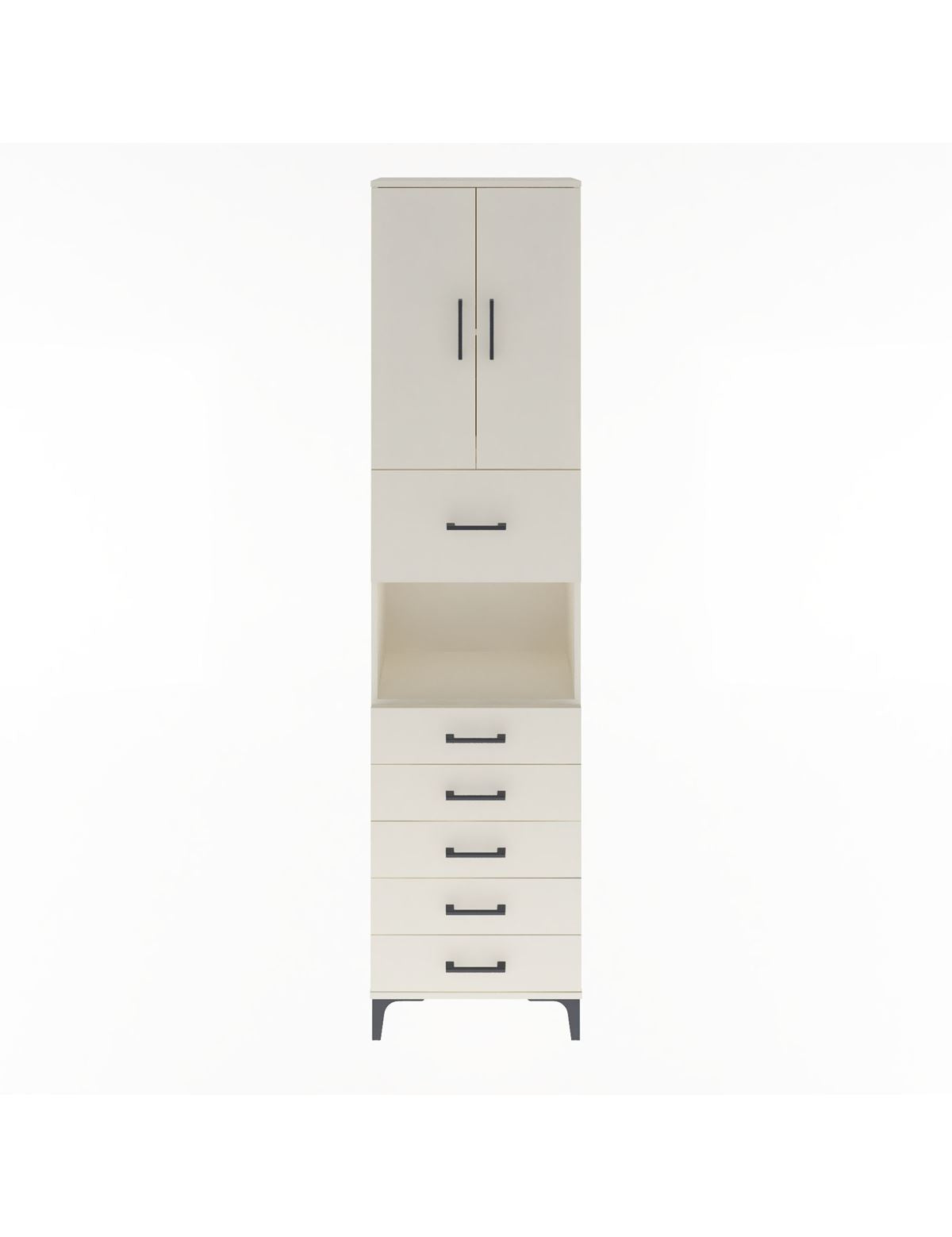 Arges Dolap 3 Raflı 6 Çekmeceli 2 Kapaklı 60x30x243 Aytaşı-Aytaşı