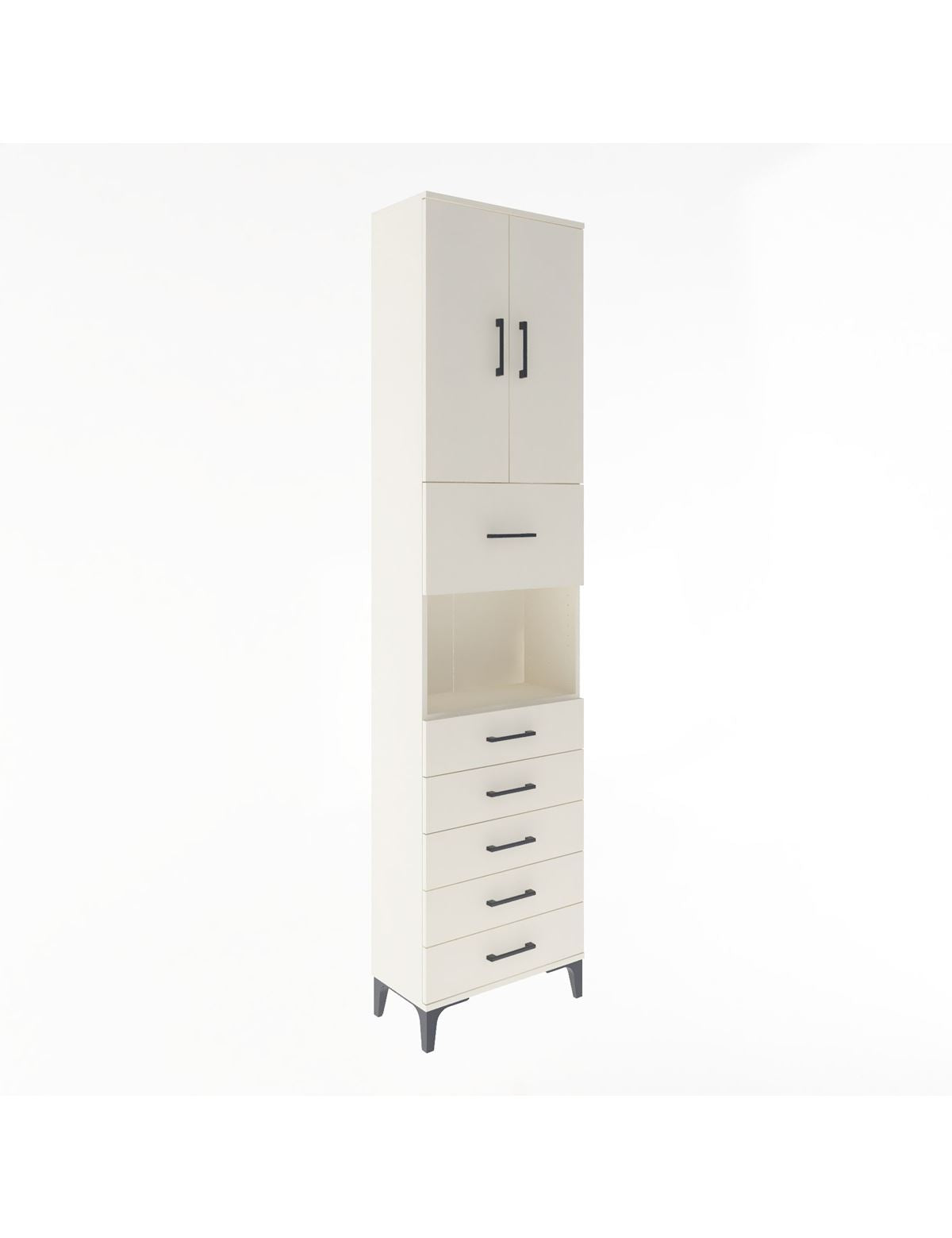 Arges Dolap 3 Raflı 6 Çekmeceli 2 Kapaklı 60x30x243 Aytaşı-Aytaşı