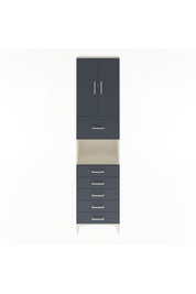 Arges Dolap 3 Raflı 6 Çekmeceli 2 Kapaklı 60x30x243 Aytaşı-Antrasit