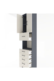 Arges Dolap 3 Raflı 6 Çekmeceli 2 Kapaklı 60x30x243 Antrasit-Aytaşı