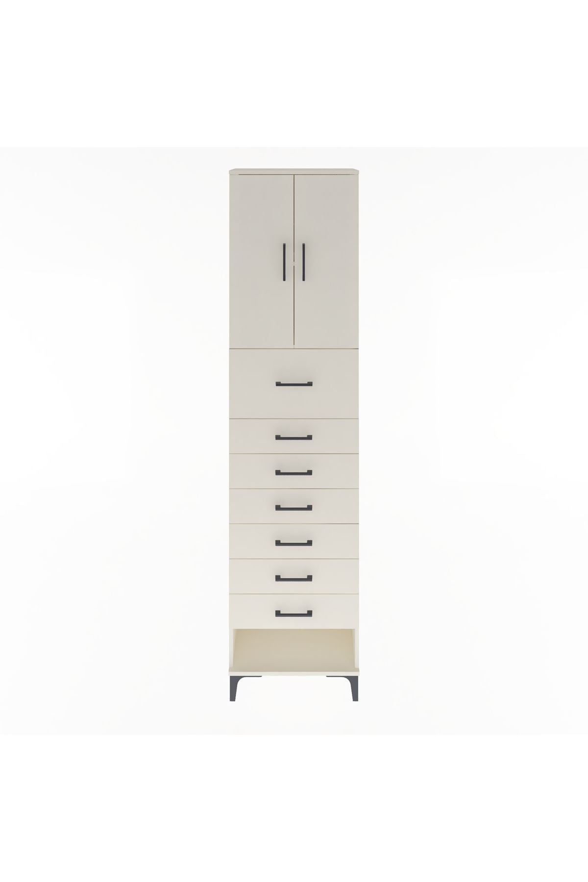 Arges Dolap 2 Raflı 7 Çekmeceli 2 Kapaklı 60x30x243 Aytaşı-Aytaşı