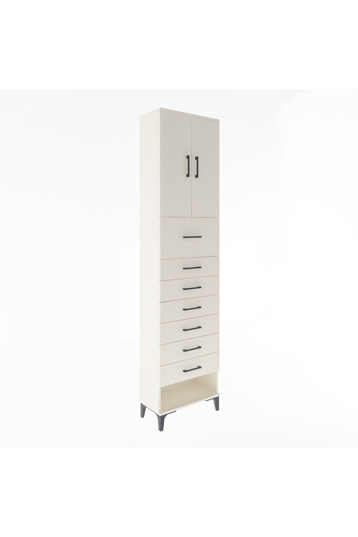 Arges Dolap 2 Raflı 7 Çekmeceli 2 Kapaklı 60x30x243 Aytaşı-Aytaşı