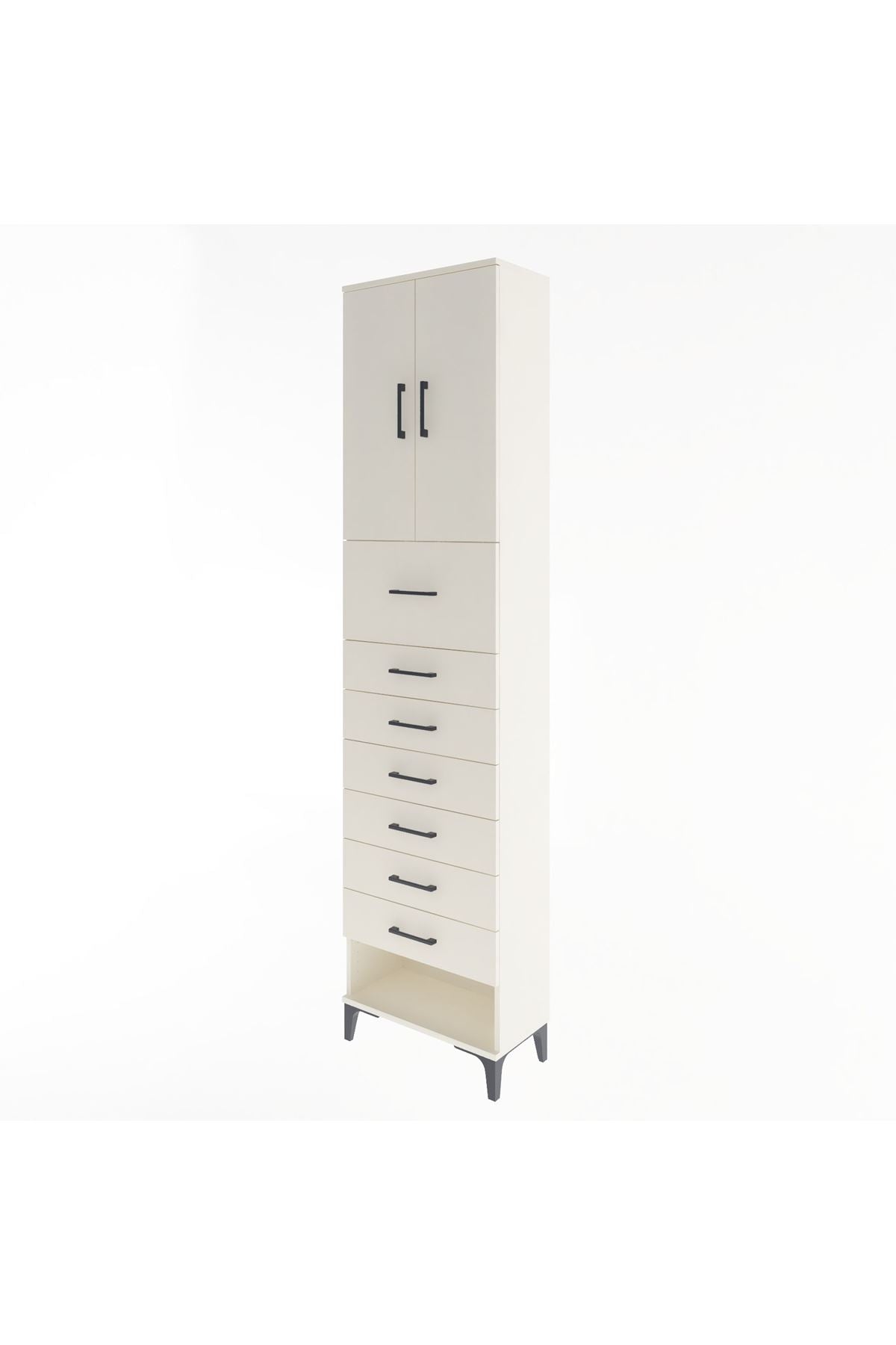 Arges Dolap 2 Raflı 7 Çekmeceli 2 Kapaklı 60x30x243 Aytaşı-Aytaşı