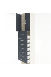 Arges Dolap 2 Raflı 7 Çekmeceli 2 Kapaklı 60x30x243 Aytaşı-Antrasit