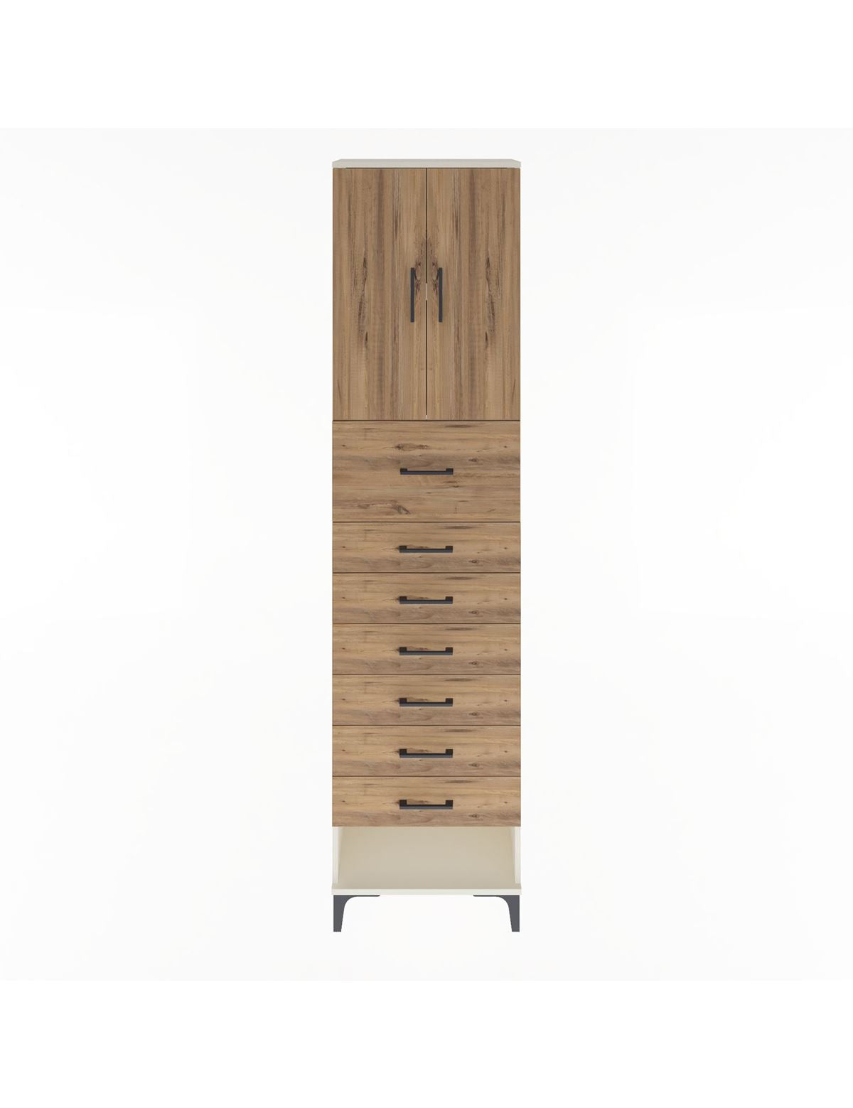 Arges Dolap 2 Raflı 7 Çekmeceli 2 Kapaklı 60x30x243 Aytaşı-Çam