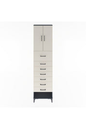 Arges Dolap 2 Raflı 7 Çekmeceli 2 Kapaklı 60x30x243 Antrasit-Aytaşı