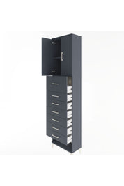 Arges Dolap 2 Raflı 7 Çekmeceli 2 Kapaklı 60x30x243 Antrasit-Antrasit