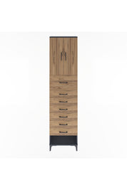 Arges Dolap 2 Raflı 7 Çekmeceli 2 Kapaklı 60x30x243 Antrasit-Çam