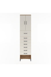 Arges Dolap 2 Raflı 7 Çekmeceli 2 Kapaklı 60x30x243 Çam-Aytaşı