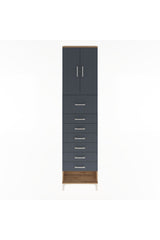 Arges Dolap 2 Raflı 7 Çekmeceli 2 Kapaklı 60x30x243