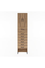 Arges Dolap 2 Raflı 7 Çekmeceli 2 Kapaklı 60x30x243 Çam-Çam