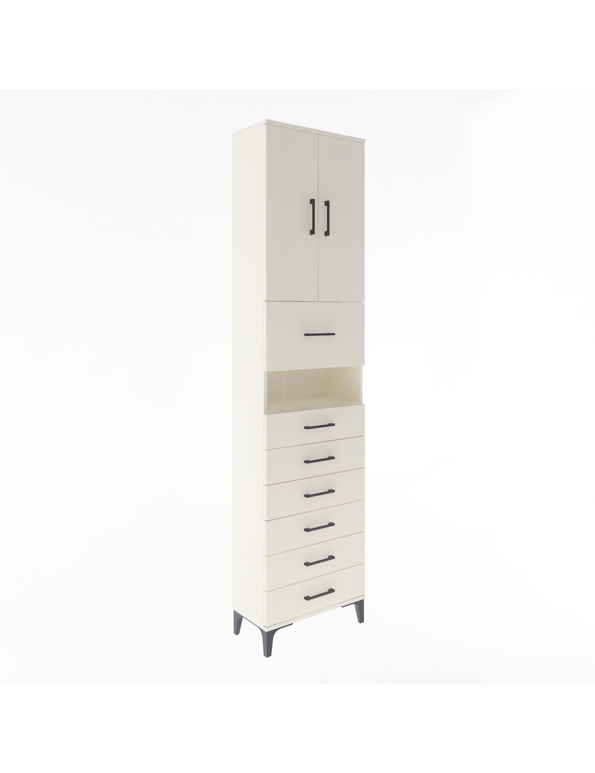 Arges Dolap 3 Raflı 6 Çekmeceli 2 Kapaklı 60x30x243 Aytaşı-Aytaşı