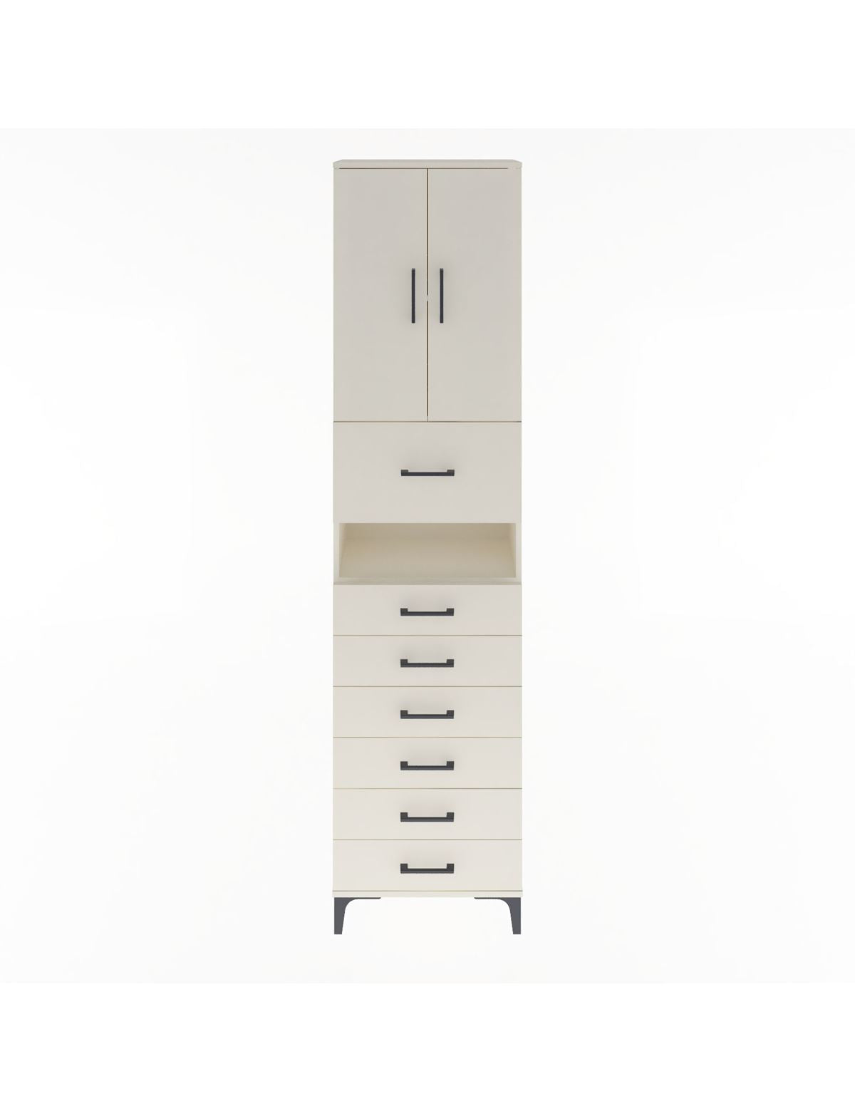 Arges Dolap 3 Raflı 6 Çekmeceli 2 Kapaklı 60x30x243 Aytaşı-Aytaşı