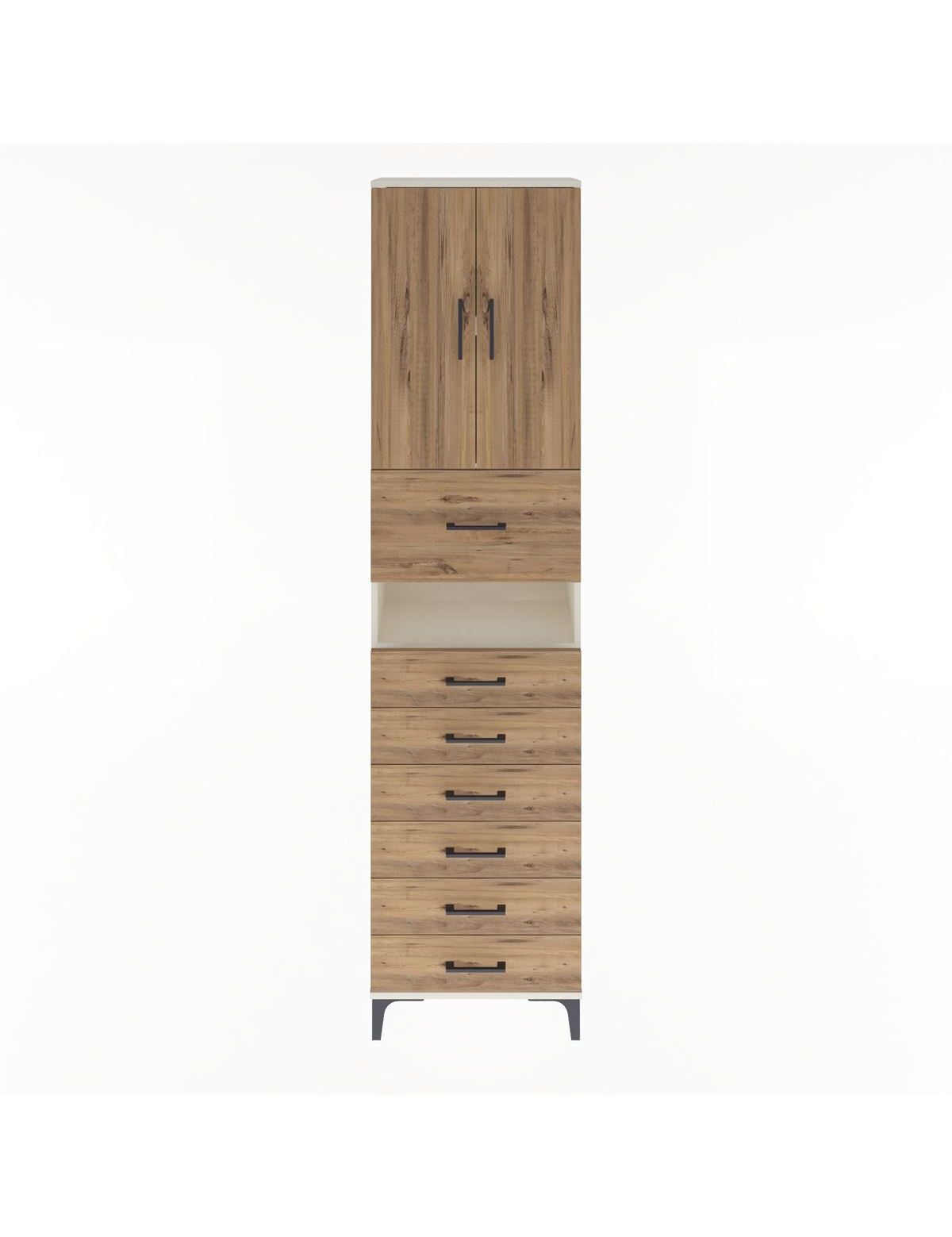 Arges Dolap 3 Raflı 6 Çekmeceli 2 Kapaklı 60x30x243 Aytaşı-Çam