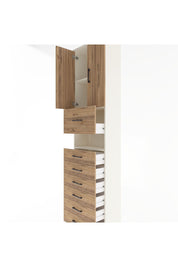 Arges Dolap 3 Raflı 6 Çekmeceli 2 Kapaklı 60x30x243 Aytaşı-Çam