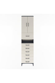 Arges Dolap 3 Raflı 6 Çekmeceli 2 Kapaklı 60x30x243 Antrasit-Aytaşı