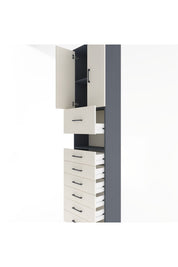 Arges Dolap 3 Raflı 6 Çekmeceli 2 Kapaklı 60x30x243 Antrasit-Aytaşı