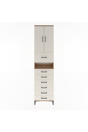 Arges Dolap 3 Raflı 6 Çekmeceli 2 Kapaklı 60x30x243 Çam-Aytaşı